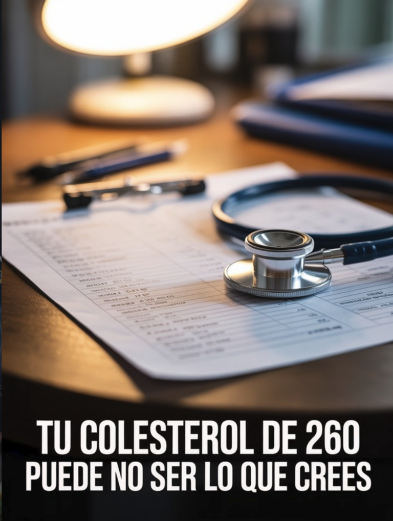 Analítica con perfil lipídico completo junto a un estetoscopio