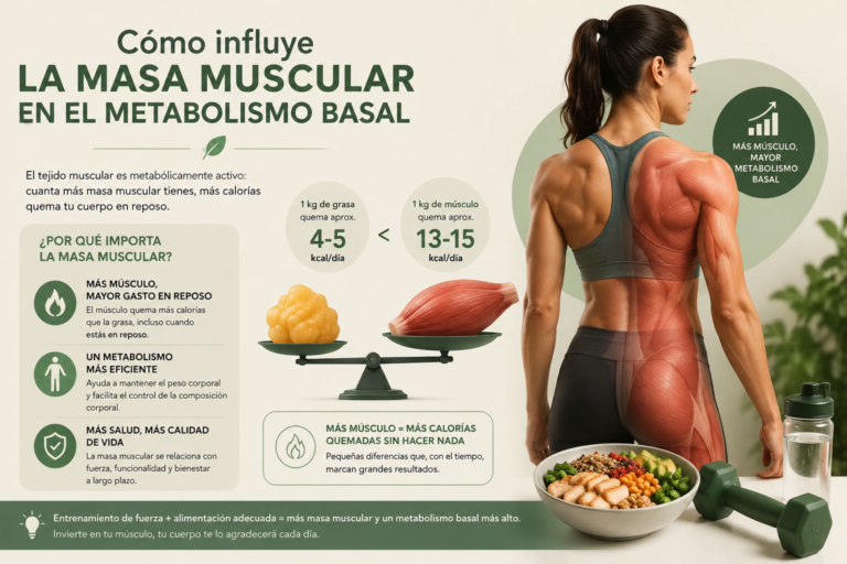 Masa muscular y metabolismo: cómo el músculo influye en la cantidad de calorías que quemas