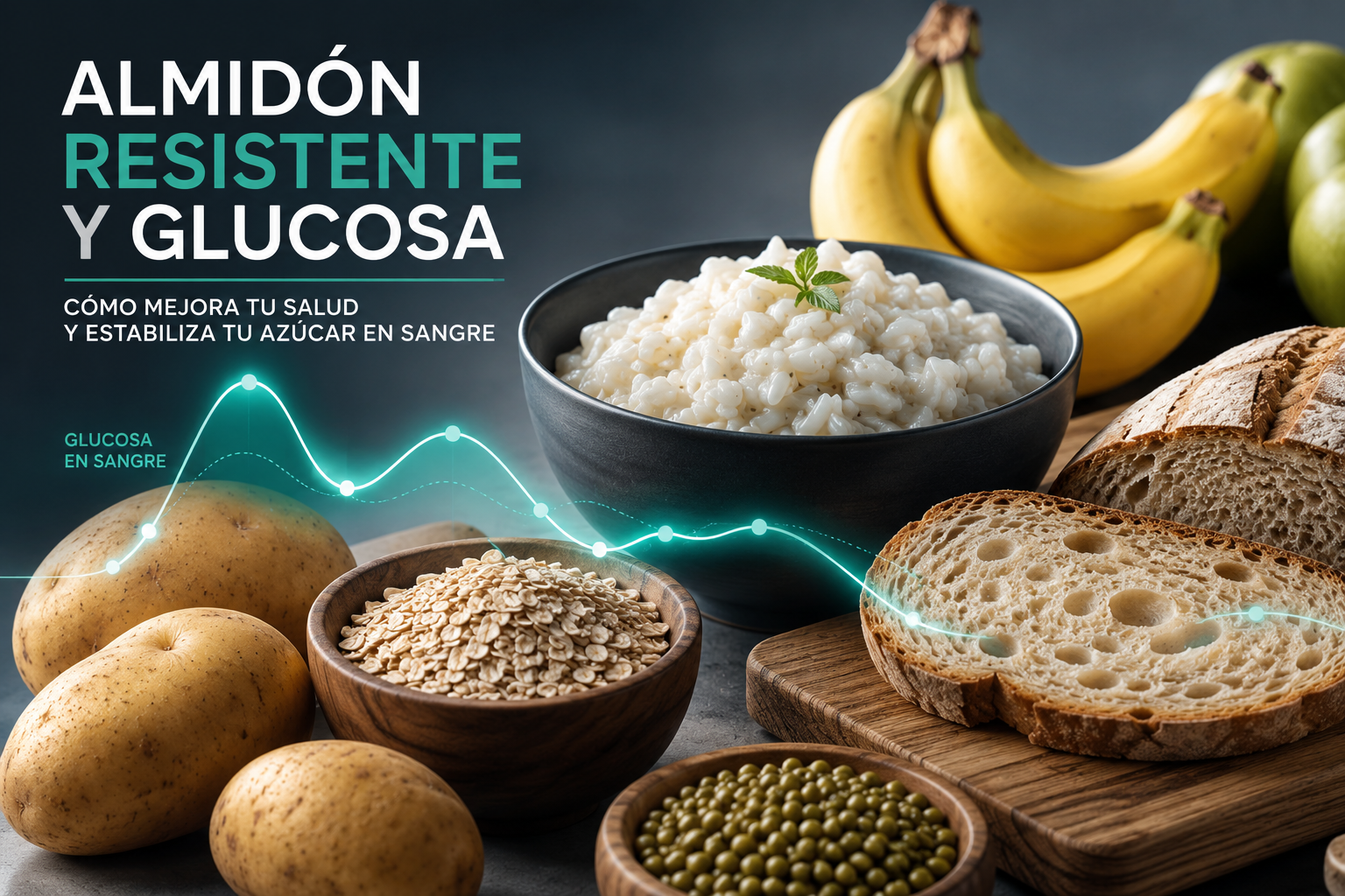 Arroz y patata cocidos y enfriados en un táper